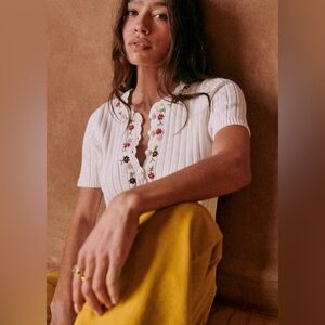 Sezane Ecru Ilena Cardigan